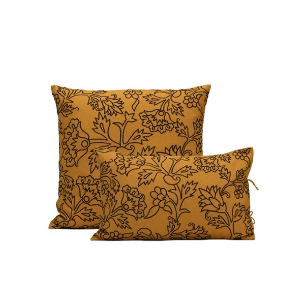 nomad-india-kusum-ochre-black-cushion-cover