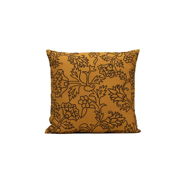 nomad-india-kusum-ochre-black-cushion-cover-50x50