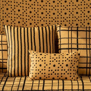 nomad-india-textiles-cushion-cover-ochre-black-ikat-collection-detail